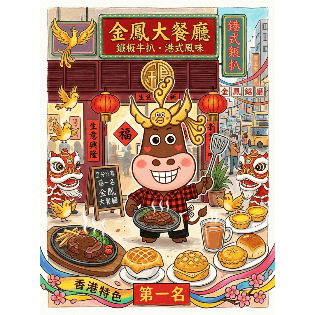參賽作品「《港味金鳳·牛氣沖天》」